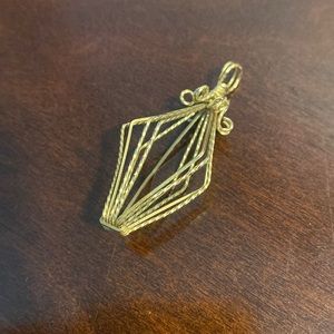 Gold Filled Wire Wrapped Crystal Cage Pendant